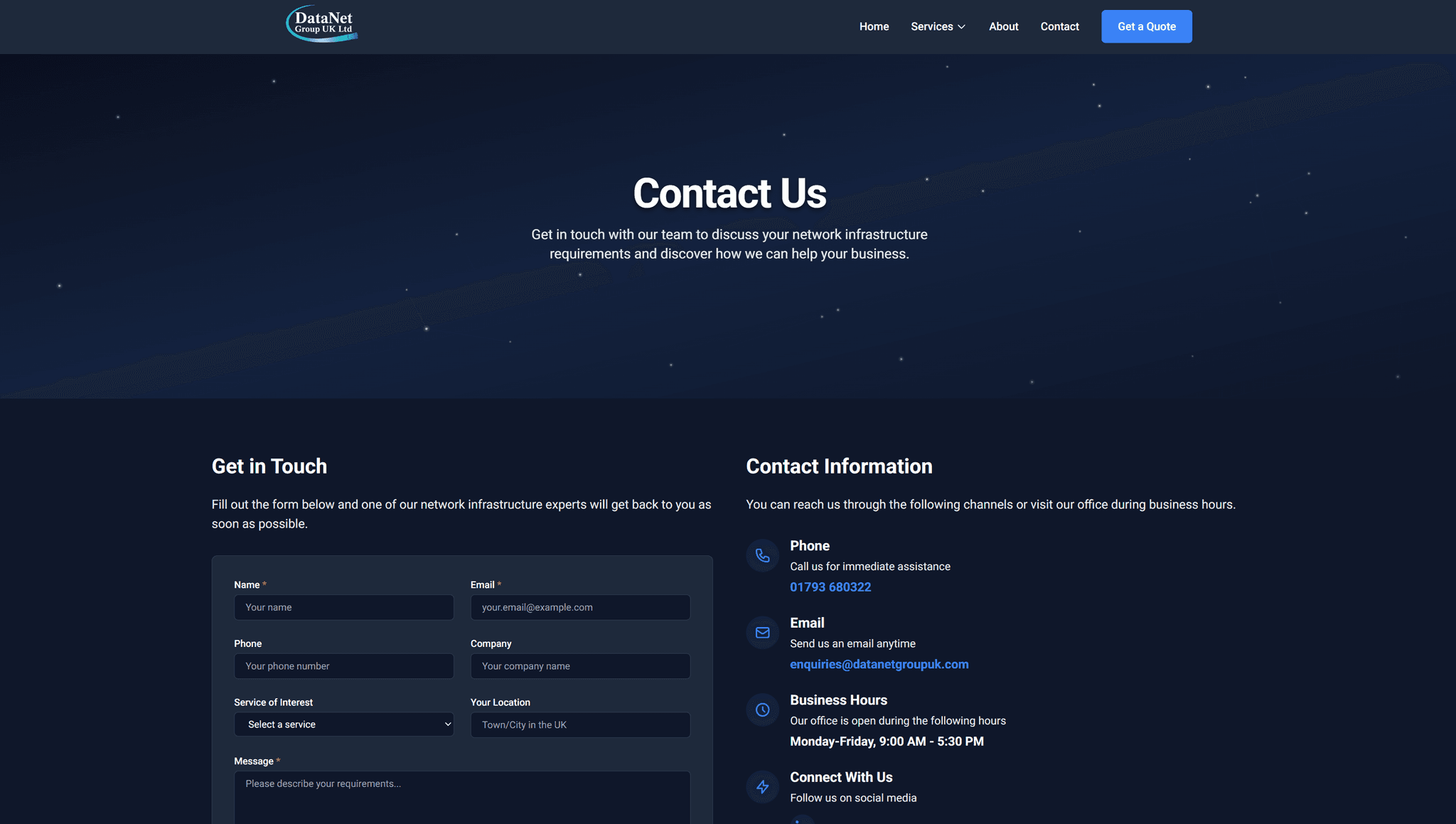 Datanet Group Contact Page