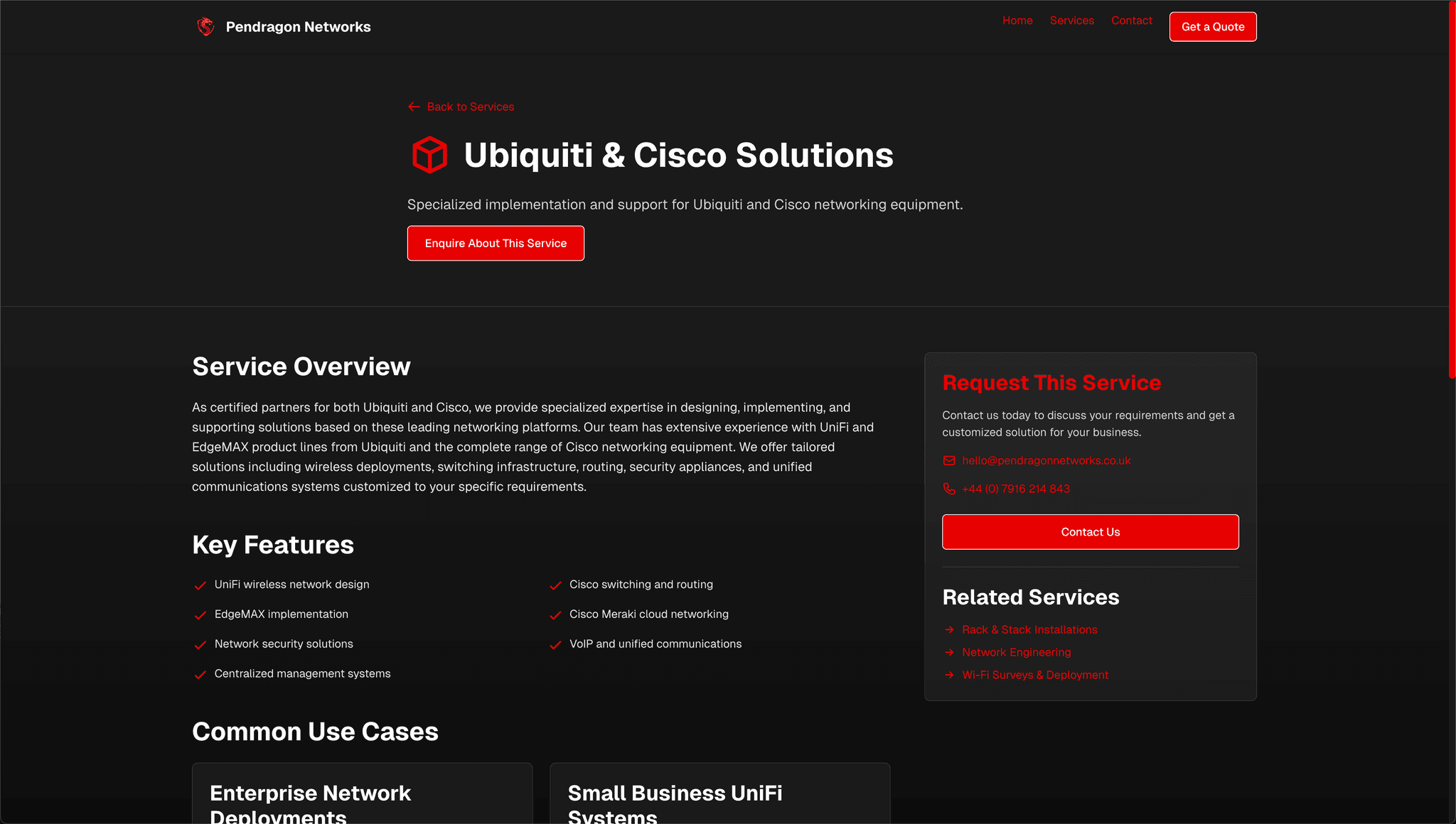 Pendragon Networks Ubiquiti & Cisco Solutions