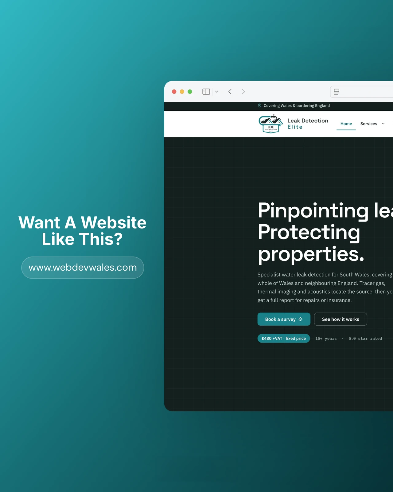 Leak Detection Elite website, want a website like this promo