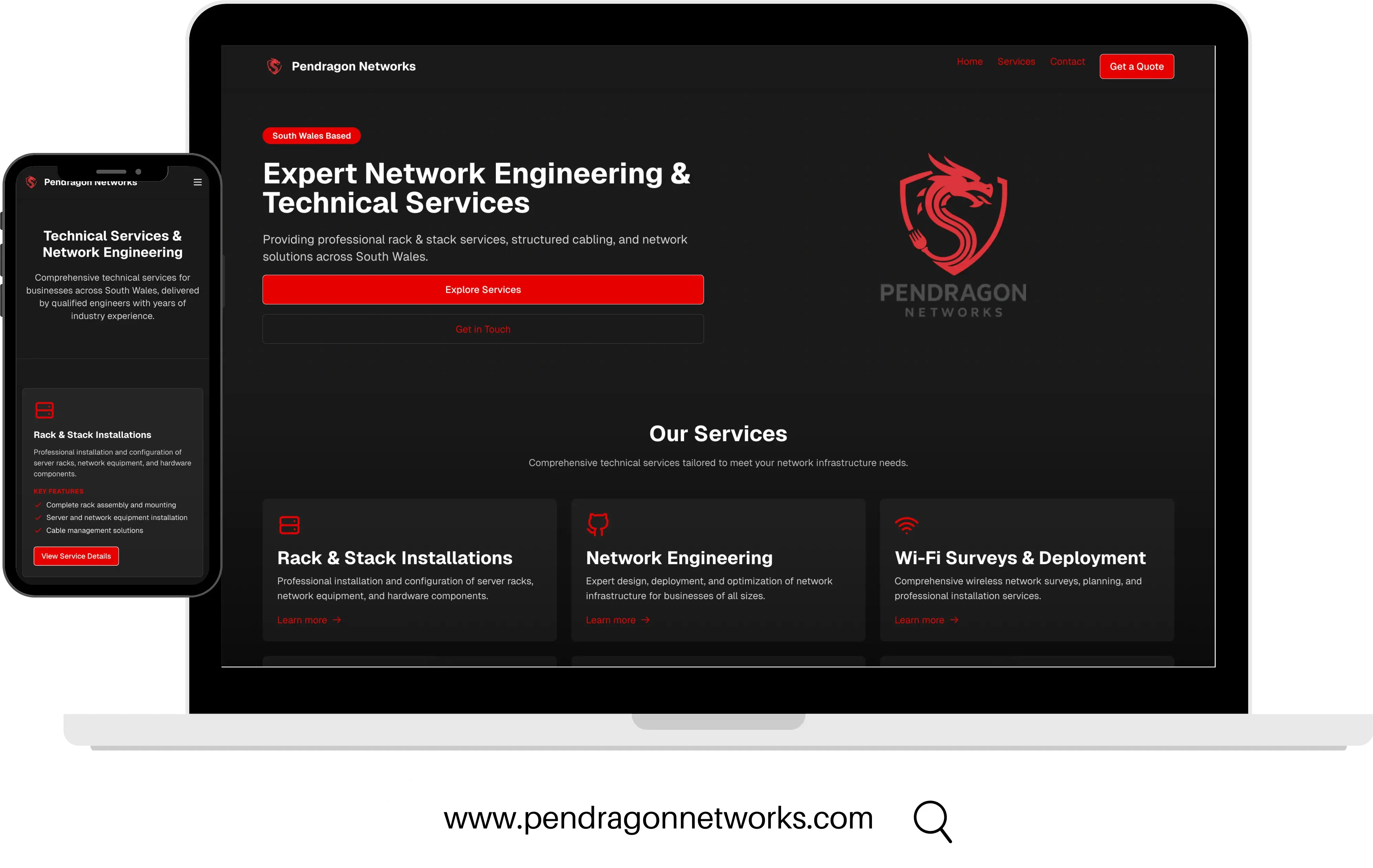 Pendragon Networks website