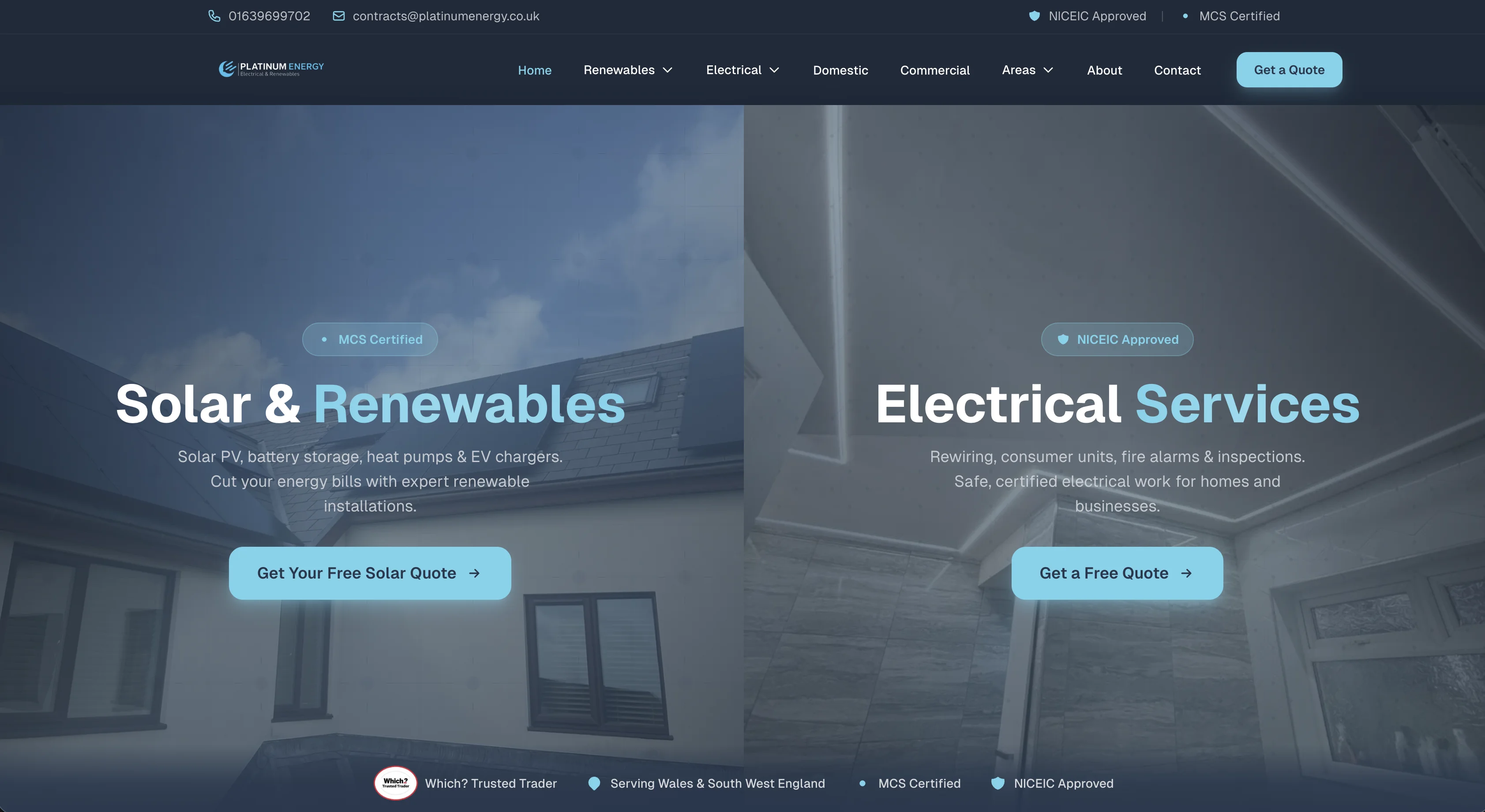 Platinum Energy website, home page