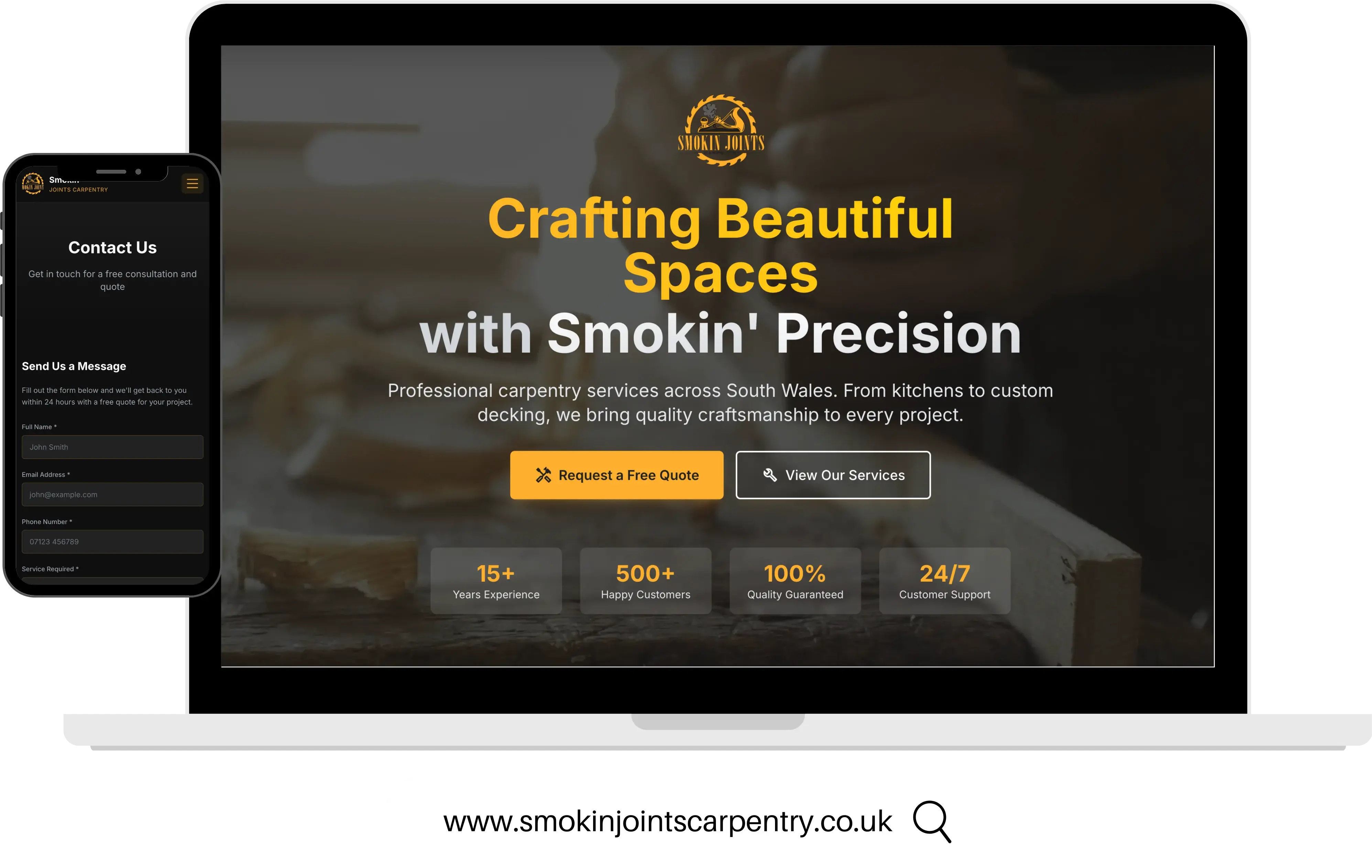 Smokin' Joints Carpentry website