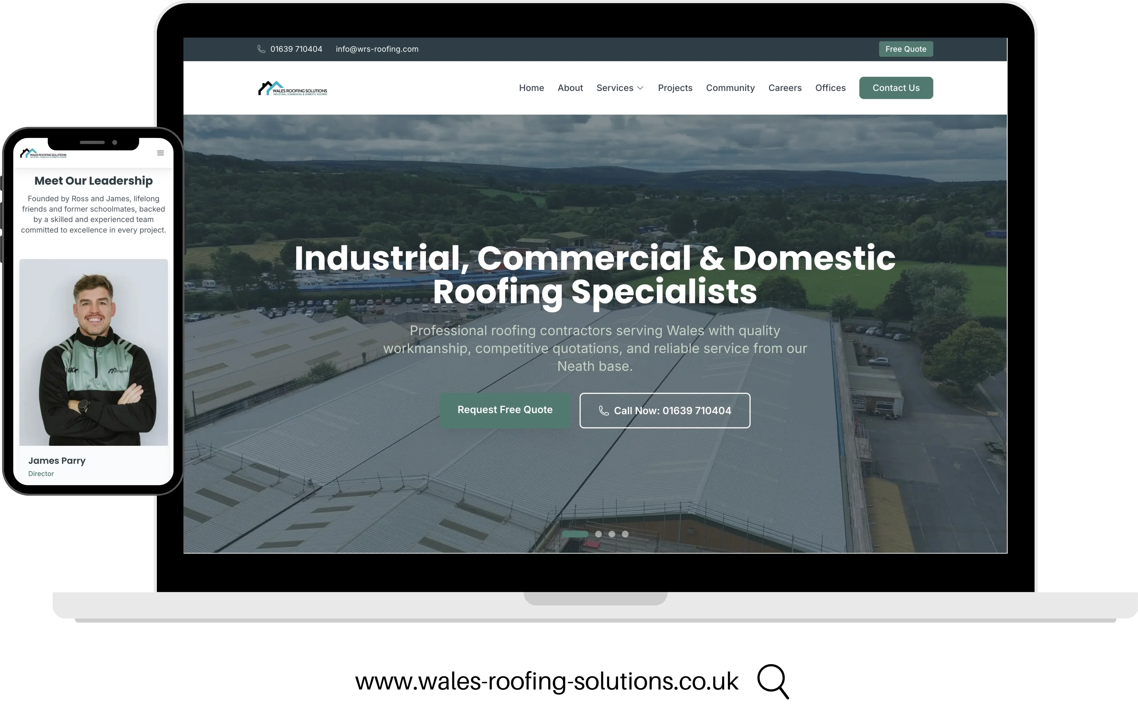 Wales Roofing Solutions website